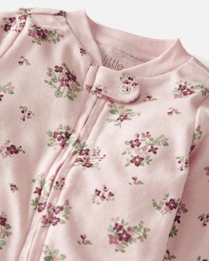 Pijama C/Pie Floral Alg Org Little Planet Carters