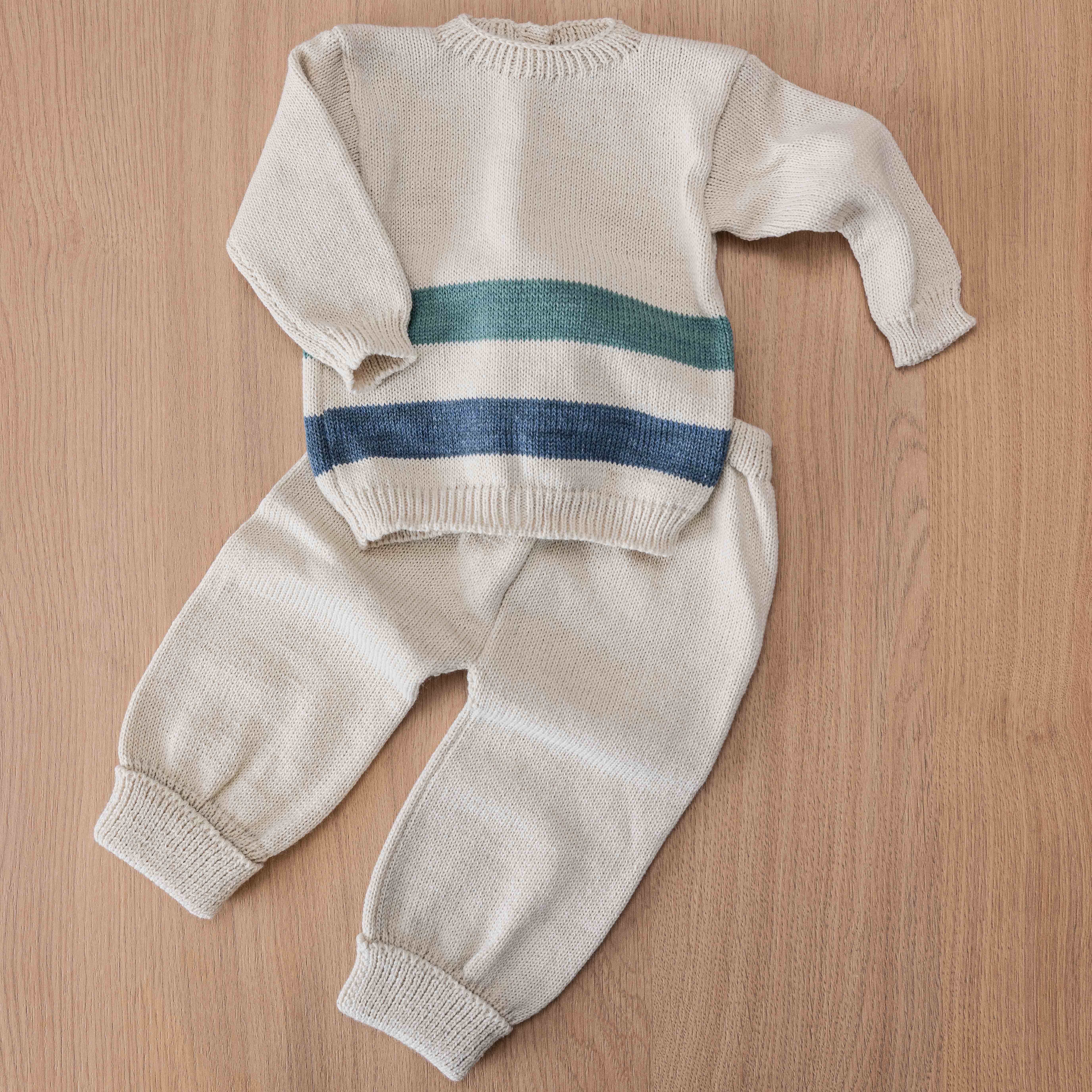 Set Duna tejido - Verde y Azul Peekaboo
