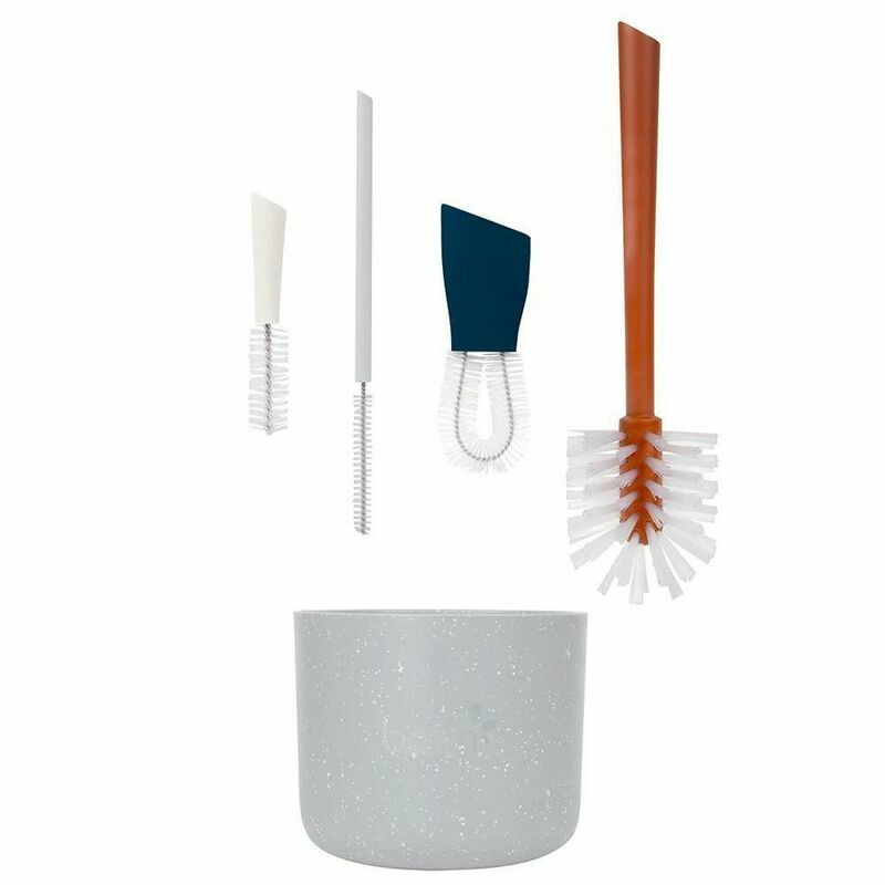 Set limpia mamadera 5 piezas gris Boon