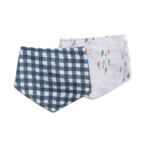 Set x 2 babero bandana Fish & Navy Lulujo
