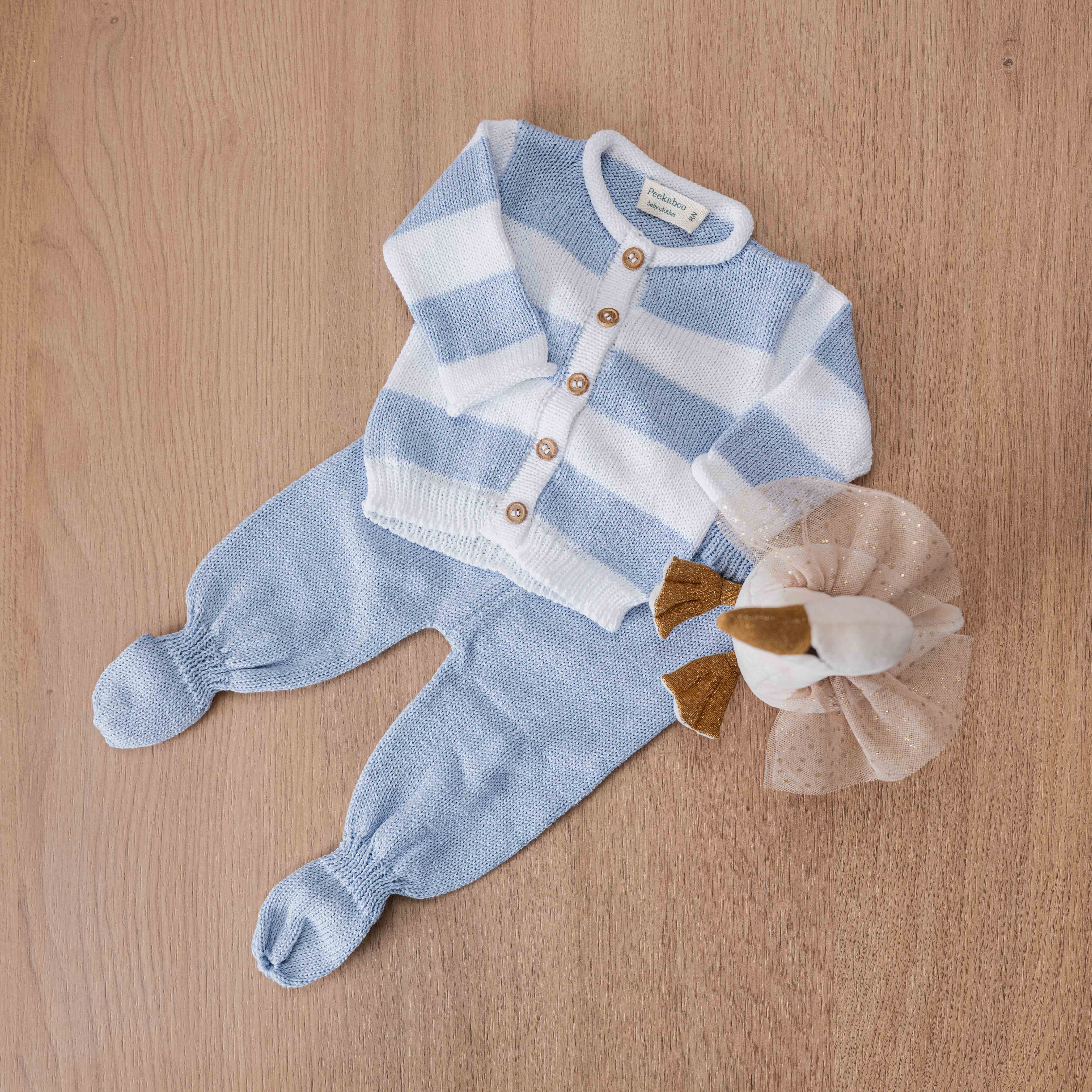 Set Brisa tejido - Celeste Peekaboo