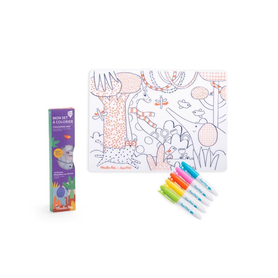 Mantel Para Colorear + 5 Rotuladores Toupitis Moulin Roty