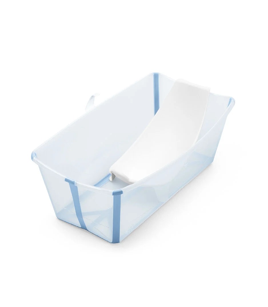 Set Bañito (bañito + soporte) - Transparente/Celeste Stokke